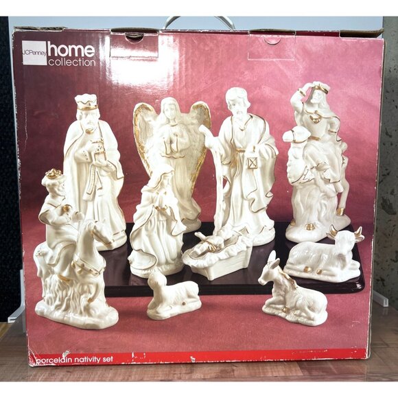 Vtg. JCPenney Home Collection Porcelain Nativity Set 11 Pieces - Picture 6 of 6